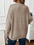 Damen Unifarben Langarm Bequem Lässig Pullover