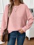 Damen Unifarben Langarm Bequem Lässig Pullover