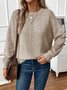 Damen Unifarben Langarm Bequem Lässig Pullover