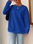 Lässig Rundhals Unifarben Sweatshirt