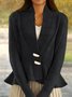 Damen Wolle/Stricken Unifarben Langarm Bequem Lässig Strickjacke