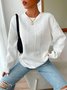 Lässig Rundhals Unifarben Sweatshirt