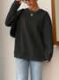 Lässig Rundhals Unifarben Sweatshirt