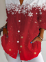 Hemdkragen Langarm Weihnachten Regelmäßig Weit Bluse für Damen