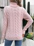 Damen Unifarben Langarm Bequem Lässig Pullover