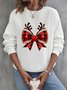 Lässig Rundhals Weihnachten Sweatshirt