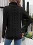 Damen Unifarben Langarm Bequem Lässig Pullover