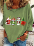 Lässig Rundhals Weihnachten Sweatshirt