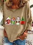 Lässig Rundhals Weihnachten Sweatshirt