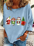 Lässig Rundhals Weihnachten Sweatshirt