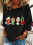 Lässig Rundhals Weihnachten Sweatshirt