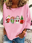 Lässig Rundhals Weihnachten Sweatshirt
