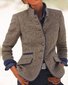 Damen Frühling/Herbst Oberbekleidung Retro Unifarben Langarm Mock Neck Jacke
