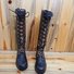 Retro Unifarben Tragbar Reißverschluss Blockabsatz Kampfstiefel