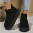 Lässig Unifarben Slip On Blockabsatz Schneestiefel