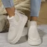 Lässig Unifarben Slip On Blockabsatz Schneestiefel