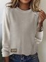 Damen Garn/Wollgarn Unifarben Langarm Bequem Lässig Pullover