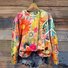Lässig Rundhals Geometrisch Sweatshirt