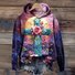 Lässig Kapuze Geometrisch Sweatshirt