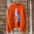 Lässig Rollkragen Geometrisch Sweatshirt