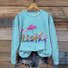 Lässig Rundhals Tier Sweatshirt
