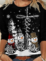 Lässig Weihnachten Rundhals Langarm T-Shirt