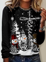 Lässig Weihnachten Rundhals Langarm T-Shirt