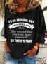 Lässig Rundhals Textbriefe Sweatshirt