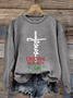 Lässig Rundhals Weihnachten Sweatshirt