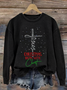 Lässig Rundhals Weihnachten Sweatshirt