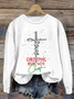 Lässig Rundhals Weihnachten Sweatshirt
