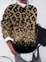 Lässig Rundhals Geometrisch Sweatshirt Reißverschluss