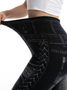 Lässig Grafik mit Denim-Imitat-Print Knöchelhose Leggings