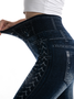 Lässig Grafik mit Denim-Imitat-Print Knöchelhose Leggings