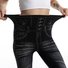 Lässig Grafik mit Denim-Imitat-Print Knöchelhose Leggings