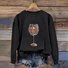 Lässig Rundhals Tier Sweatshirt