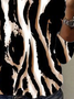 Lässig Leopard V-Ausschnitt Langarm T-Shirt