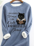 Lässig Rundhals Buchstabenmuster Sweatshirt