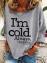 Lässig Rundhals Textbriefe Sweatshirt
