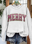 Lässig Rundhals Weihnachten Sweatshirt