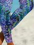 Lässig Blätter Lang Leggings