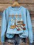 Lässig Rundhals Geometrisch Sweatshirt