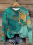 Lässig Rundhals Abstrakt Sweatshirt