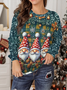 Lässig Rundhals Weihnachten Sweatshirt
