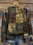 Retro Rundhals Kariert Sweatshirt