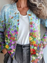 Damen Gestrickt Paisley Langarm Bequem Retro Strickjacke