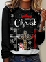 Lässig Weihnachten Rundhals Langarm T-Shirt