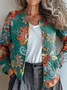 Damen Gestrickt Paisley Langarm Bequem Retro Strickjacke