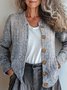 Damen Gestrickt Paisley Langarm Bequem Retro Strickjacke