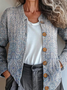 Damen Gestrickt Paisley Langarm Bequem Retro Strickjacke